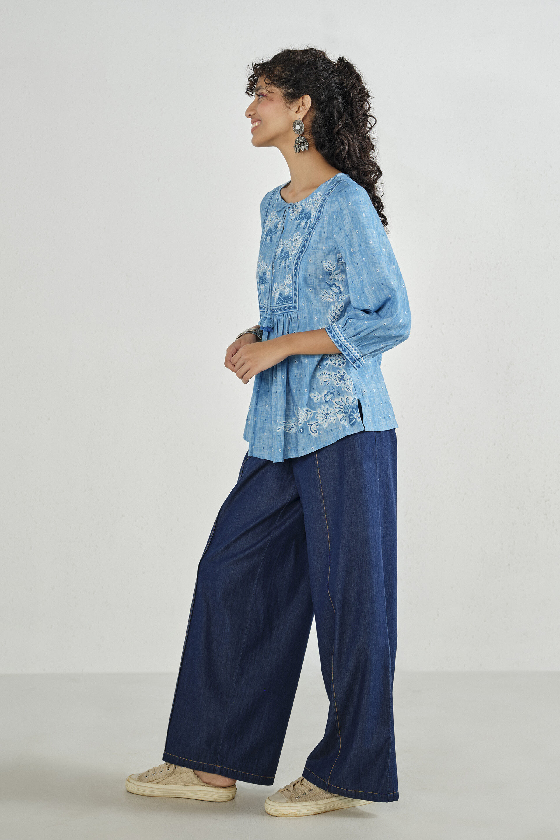 Sky Knot Boxy Top, Sky Blue, image 4